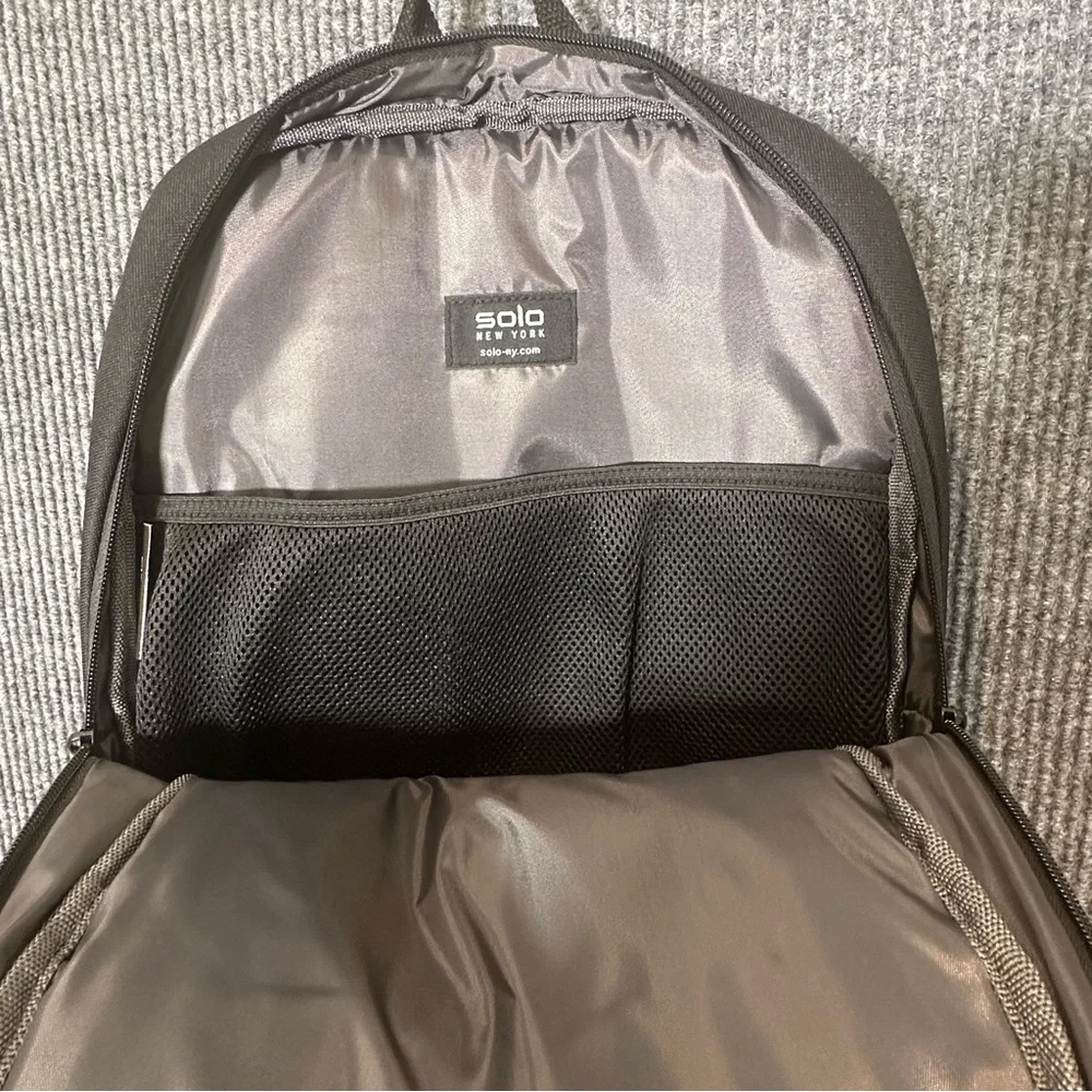 Solo New York Varsity Line Backpack Book Bag Lap Top Travel NAS710-4 Black
